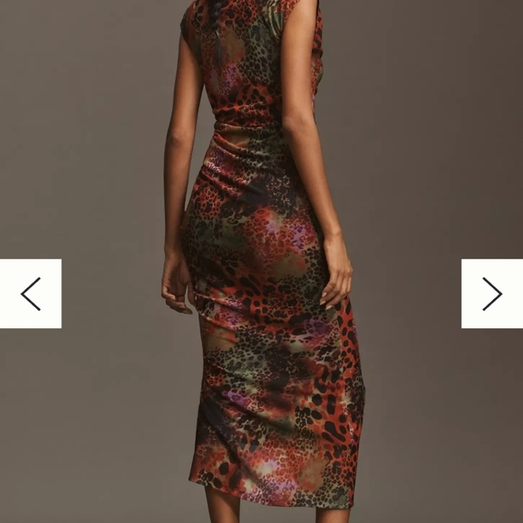 Leopard Print Ruched Dress - Picture 2 of 3